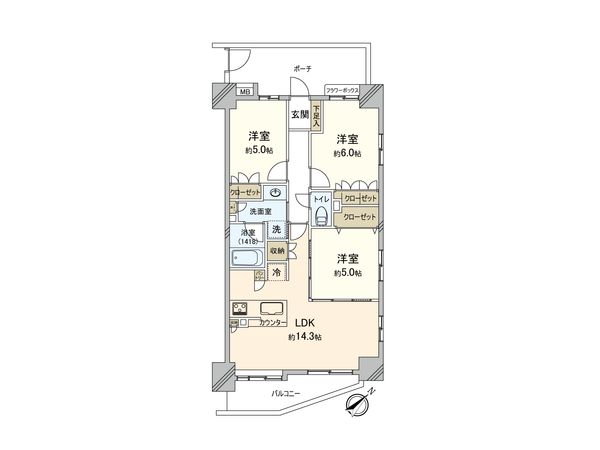 フェリズ淵野辺 間取図(平面図) 間取図(平面図)