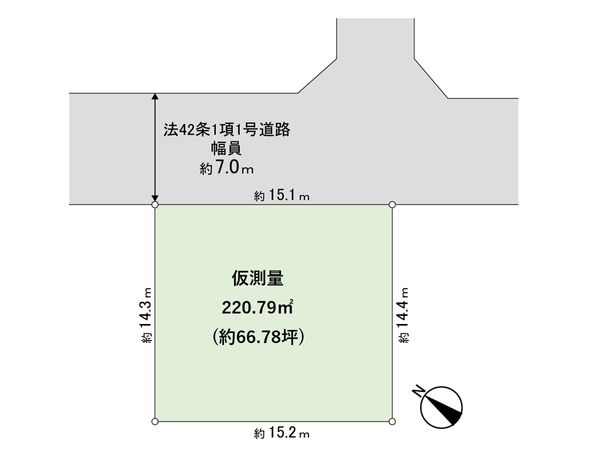 千代ケ丘1丁目 古家付土地 区画図 千代ケ丘1丁目 古家付土地 区画図
