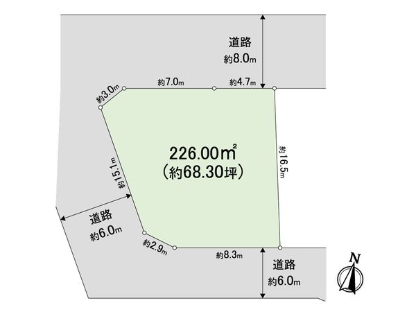 千代ケ丘8丁目 売地 区画図 千代ケ丘8丁目 売地 区画図