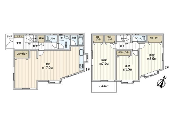 片平4丁目 中古戸建 間取図(平面図) 片平4丁目 中古戸建 間取図(平面図)