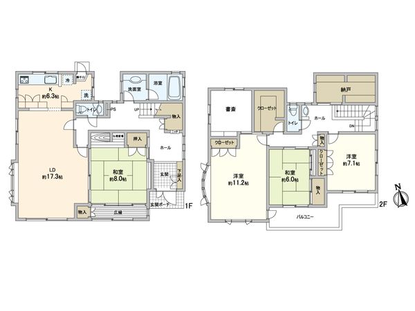 王禅寺東2丁目戸建 ~住友林業(株)施工~ 間取図(平面図) 間取図(平面図)