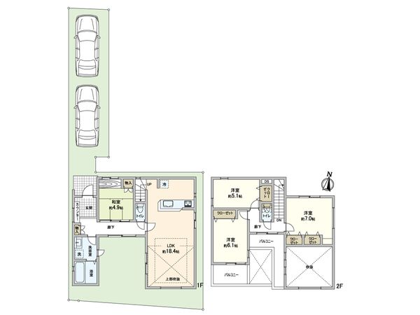 鶴川5丁目 戸建 間取図(平面図)