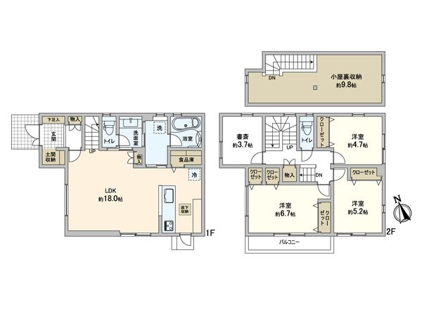 王禅寺東5丁目新築戸建1号棟 間取図(平面図)