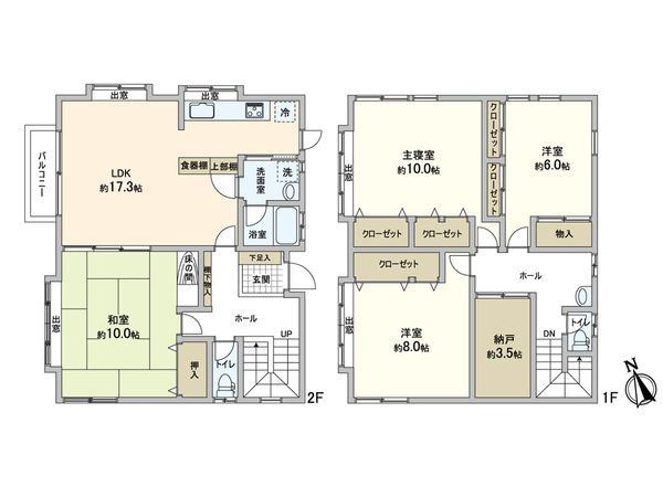 岡上6丁目 中古戸建 間取図(平面図) 岡上6丁目 中古戸建 間取図(平面図)