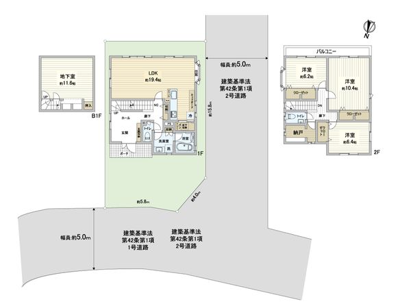 町田市能ヶ谷5丁目戸建 間取図(平面図) 間取図(平面図)