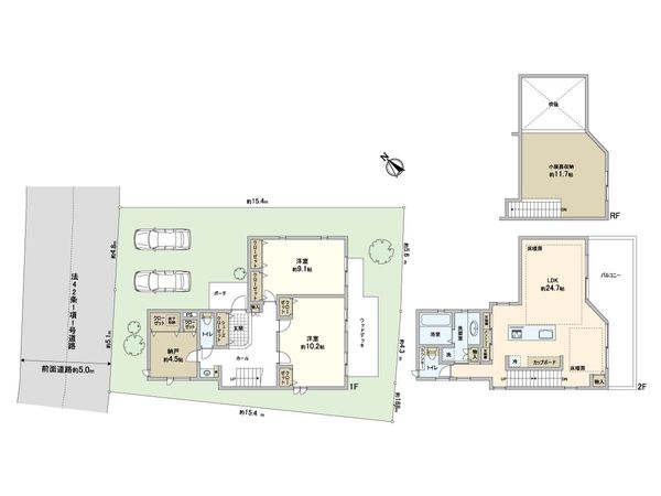 町田市能ヶ谷6丁目戸建 間取図(平面図)