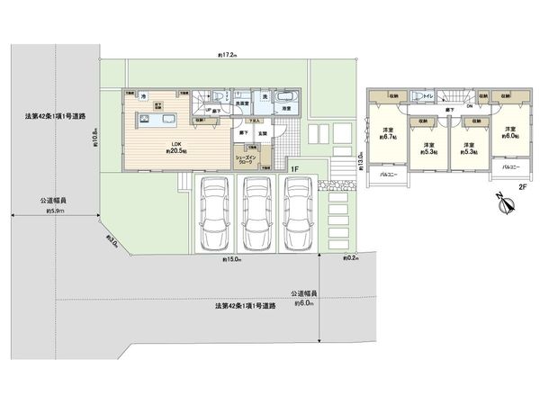 白鳥2丁目 新築戸建 間取図(平面図) 白鳥2丁目 新築戸建 間取図(平面図)