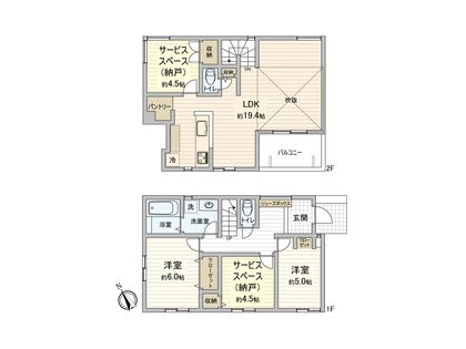 稲城市平尾1丁目 新築戸建 間取図(平面図) 間取図(平面図)