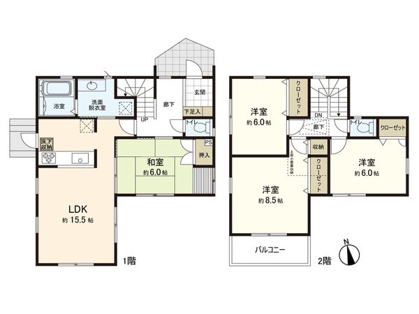 王禅寺東2丁目 戸建 間取図(平面図) 王禅寺東2丁目 戸建 間取図(平面図)