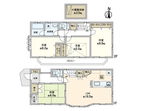 鶴川5丁目 戸建 間取図(平面図) 鶴川5丁目 戸建 間取図(平面図)