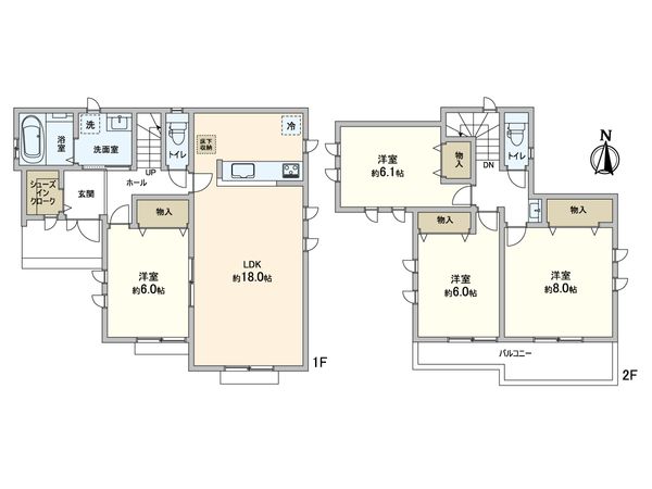 三輪緑山4丁目 新築戸建 R号棟 間取図(平面図) 三輪緑山4丁目 新築戸建 R号棟 間取図(平面図)