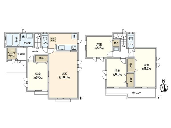 三輪緑山4丁目 新築戸建 T号棟 間取図(平面図) 三輪緑山4丁目 新築戸建 T号棟 間取図(平面図)