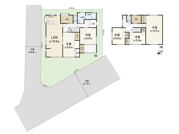王禅寺西一丁目 中古戸建 間取図(平面図) 王禅寺西一丁目 中古戸建 間取図(平面図)