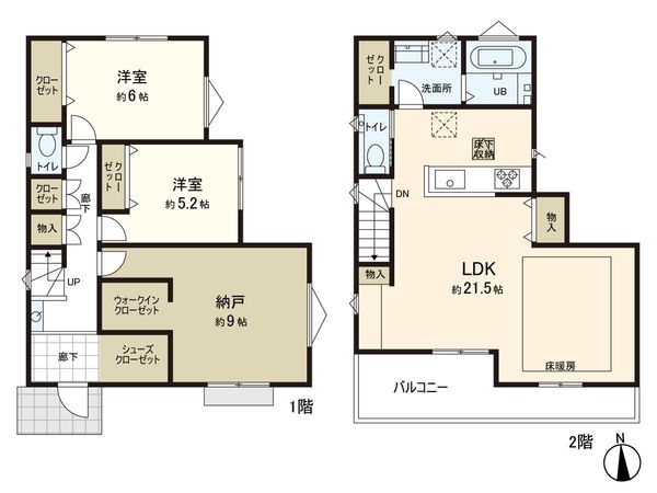 千代ヶ丘Ⅱ期 新築戸建 3号棟 間取図(平面図) 千代ヶ丘Ⅱ期 新築戸建 3号棟 間取図(平面図)