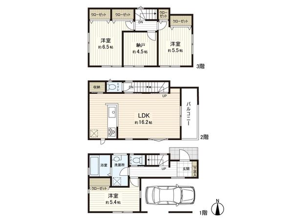 下麻生2丁目 新築戸建 2号棟 間取図(平面図) 下麻生2丁目 新築戸建 2号棟 間取図(平面図)