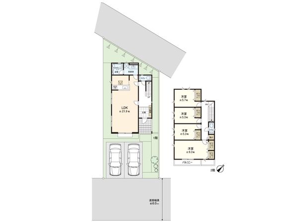 ラグラス王禅寺東 新築戸建 2号棟 間取図(平面図) ラグラス王禅寺東 新築戸建 2号棟 間取図(平面図)