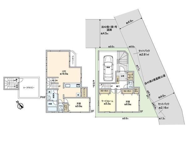 川崎市麻生区片平1丁目新築戸建1号棟 間取図(平面図) 川崎市麻生区片平1丁目新築戸建1号棟 間取図(平面図)