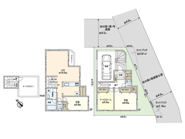 川崎市麻生区片平1丁目新築戸建1号棟 間取図(平面図) 川崎市麻生区片平1丁目新築戸建1号棟 間取図(平面図)
