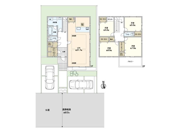 ラグラス王禅寺東 新築戸建 8号棟 間取図(平面図) ラグラス王禅寺東 新築戸建 8号棟 間取図(平面図)