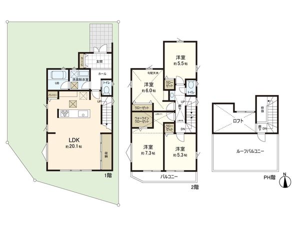 王禅寺西2丁目 新築戸建 1号棟 間取図(平面図) 王禅寺西2丁目 新築戸建 1号棟 間取図(平面図)