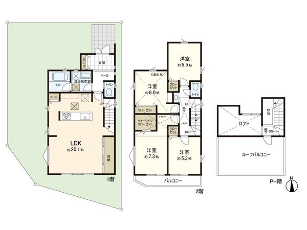 王禅寺西2丁目 新築戸建 1号棟 間取図(平面図) 王禅寺西2丁目 新築戸建 1号棟 間取図(平面図)