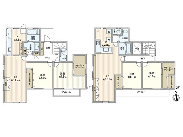 王禅寺東5丁目 戸建 間取図(平面図)