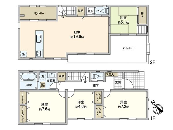 万福寺2丁目 新築戸建 2号棟 間取図(平面図)