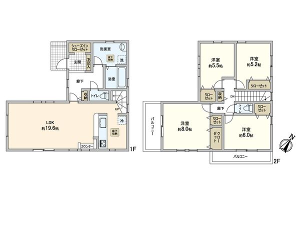 向原2丁目 4期 新築戸建 間取図(平面図) 向原2丁目 4期 新築戸建 間取図(平面図)