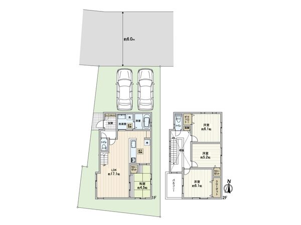 細山5丁目 新築戸建 1号棟 間取図(平面図) 細山5丁目 新築戸建 1号棟 間取図(平面図)