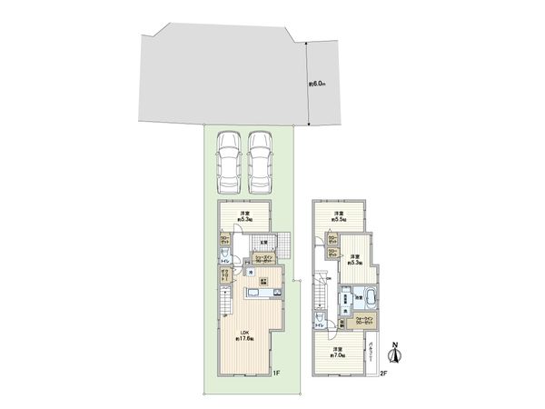 細山5丁目 新築戸建 4号棟 間取図(平面図) 細山5丁目 新築戸建 4号棟 間取図(平面図)