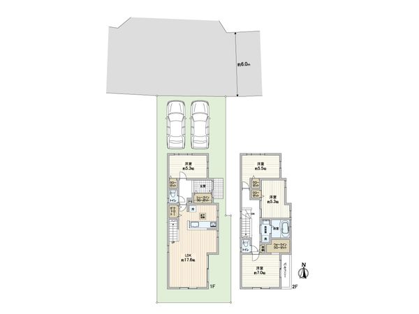 細山5丁目 新築戸建 4号棟 間取図(平面図) 細山5丁目 新築戸建 4号棟 間取図(平面図)