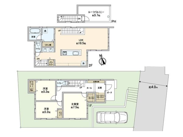 王禅寺東5丁目 新築戸建 2号棟 間取図(平面図) 王禅寺東5丁目 新築戸建 2号棟 間取図(平面図)