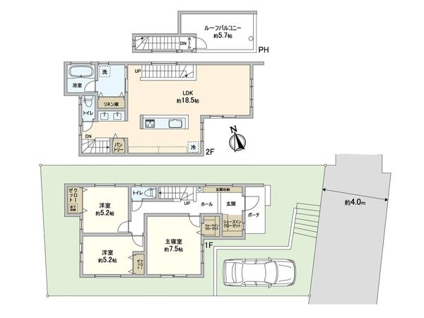 王禅寺東5丁目 新築戸建 2号棟 間取図(平面図) 王禅寺東5丁目 新築戸建 2号棟 間取図(平面図)