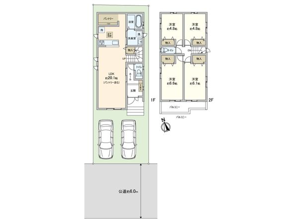 王禅寺西3丁目 新築戸建 2号棟 間取図(平面図) 王禅寺西3丁目 新築戸建 2号棟 間取図(平面図)