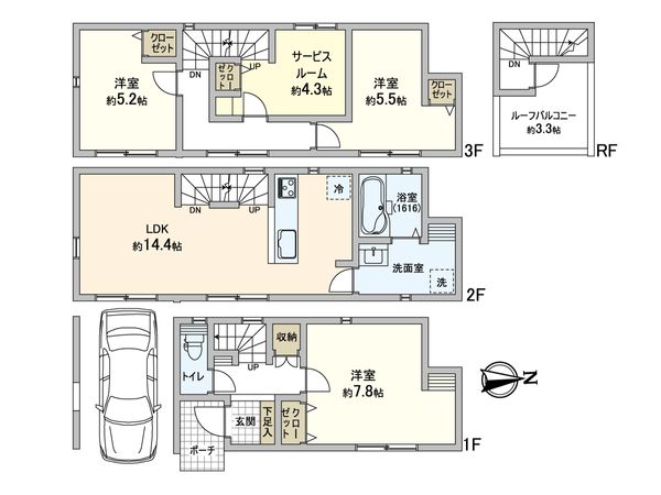 上麻生6丁目 戸建 2号棟 間取図(平面図) 上麻生6丁目 戸建 2号棟 間取図(平面図)