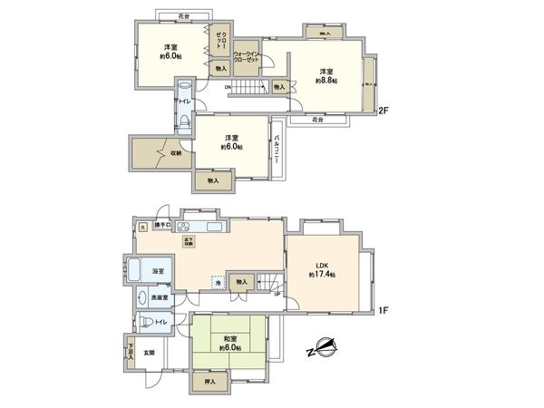 王禅寺東3丁目 戸建 三井不動産(株)旧分譲地内 間取図(平面図) 王禅寺東3丁目 戸建 三井不動産(株)旧分譲地内 間取図(平面図)