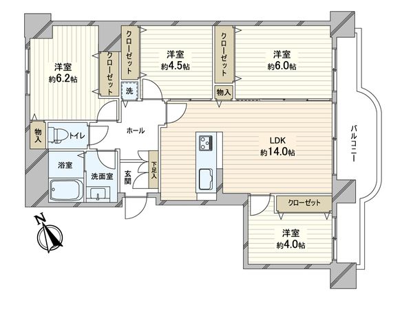 新ゆりグリーンタウンさつき街区 2号棟 間取図(平面図) 間取図(平面図)