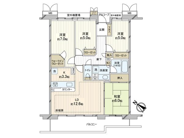 若葉台ワルツの杜 A棟 間取図(平面図) 若葉台ワルツの杜 A棟 間取図(平面図)