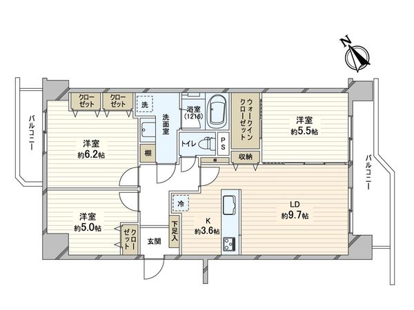 新ゆりグリーンタウンアカシア街区 3号棟 間取図(平面図) 新ゆりグリーンタウンアカシア街区 3号棟 間取図(平面図)