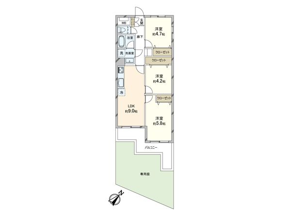 ライオンズマンション鶴川 間取図