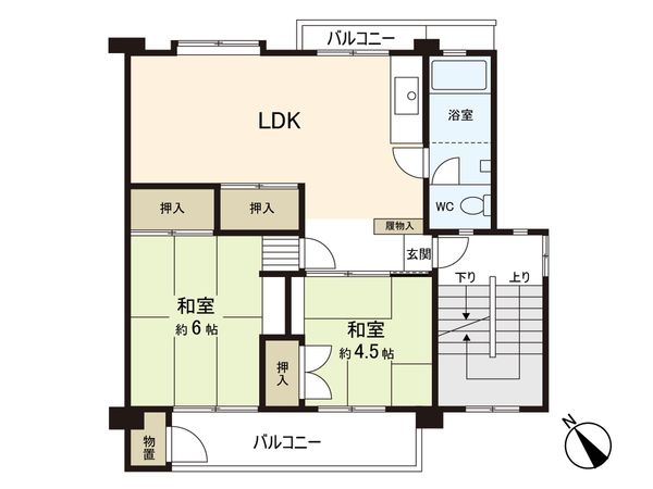 平尾住宅 54号棟 間取図(平面図) 平尾住宅 54号棟 間取図(平面図)