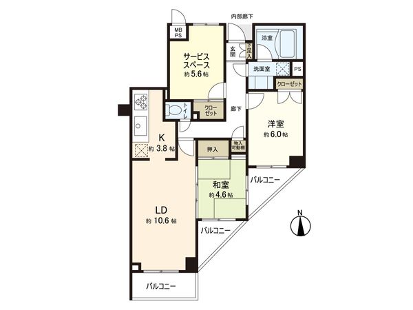 クルール新百合ヶ丘 サウスコート 間取図(平面図)