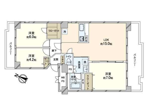 新ゆりグリーンタウンアカシア街区 5号棟 間取図(平面図) 新ゆりグリーンタウンアカシア街区 5号棟 間取図(平面図)