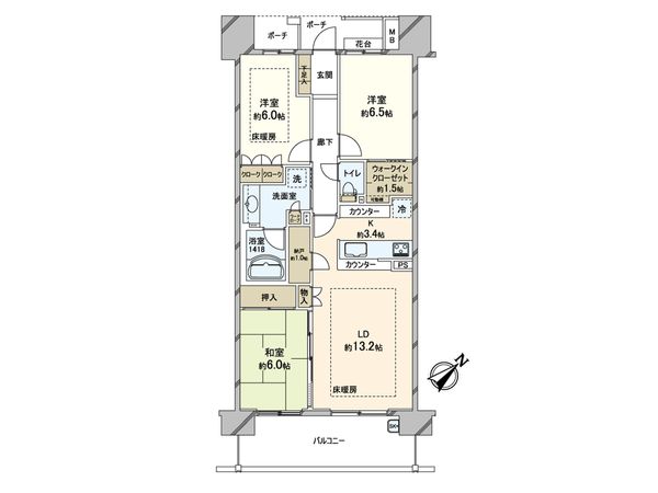 ガーデンアリーナ新百合ヶ丘ヒルトップコート弐番館 間取図(平面図) ガーデンアリーナ新百合ヶ丘ヒルトップコート弐番館 間取図(平面図)
