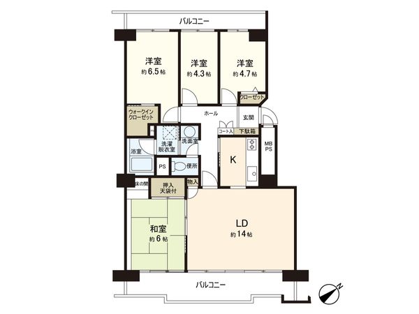 新ゆりグリーンタウンアカシア街区 7号棟 間取図(平面図) 新ゆりグリーンタウンアカシア街区 7号棟 間取図(平面図)