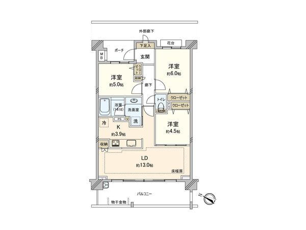 イニシア新百合ヶ丘 間取図(平面図)