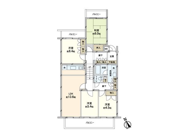 エクセル鶴川 A棟 間取図(平面図) エクセル鶴川 A棟 間取図(平面図)