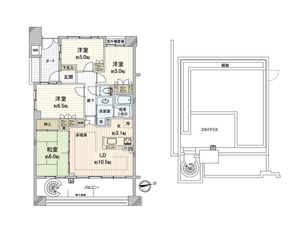 ノブレス新百合ヶ丘 ガーデンハウス 間取図(平面図) ノブレス新百合ヶ丘 ガーデンハウス 間取図(平面図)