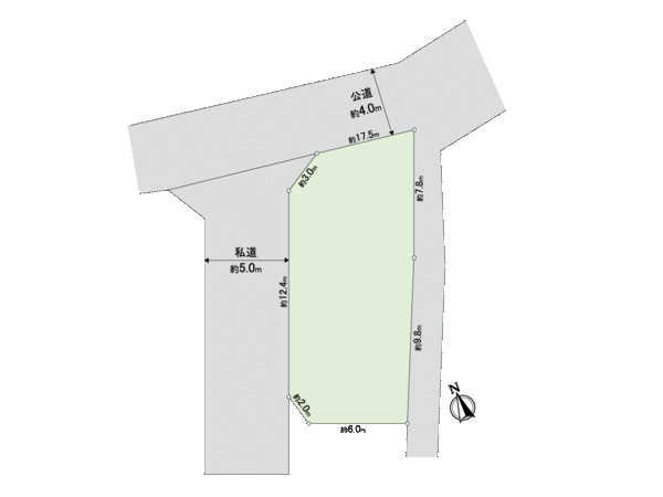 長沢4丁目 土地1区画 地形図