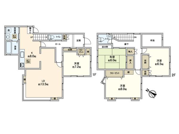 南生田2丁目 戸建 間取図(平面図) 間取図(平面図)